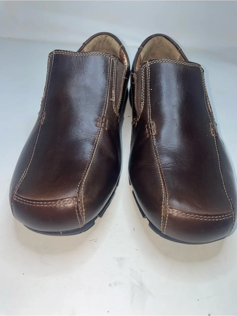 Skechers Men's Slip-On Dragon Embossed Leather Loafers - Dark Brown